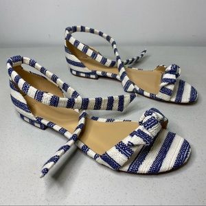 Alexandre Birman Clarita Canvas Striped Sandal Size 39.5 /8.5